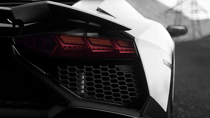 Feu arrière Lamborghini Aventador, voiture, Lamborghini, Fond d'écran HD
