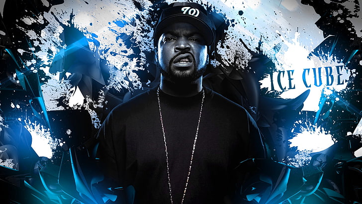 ملصق Ice Cube ، مكعبات الثلج ، مغني الراب ، موسيقي ، تجريد، خلفية HD