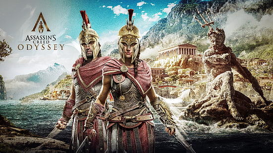 Assassins Creed: Odyssey, Alexios, Kassandra, 4K, 8K, วอลล์เปเปอร์ HD HD wallpaper