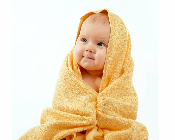 Photography, Baby, Adorable, Blue Eyes, Smile, Towel, HD wallpaper