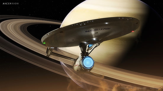 Star Trek USS Enterprise, luar angkasa, Star Trek, pesawat ruang angkasa, USS Enterprise (pesawat ruang angkasa), Wallpaper HD HD wallpaper