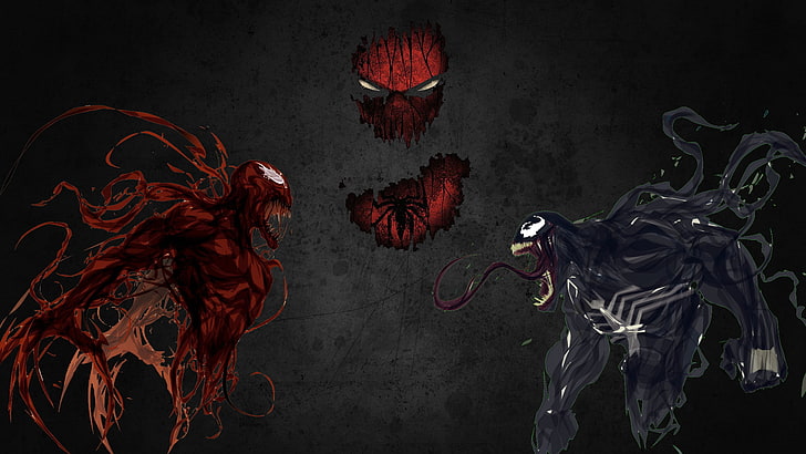 Spider-Man, Carnage, Venom, symbols, HD wallpaper
