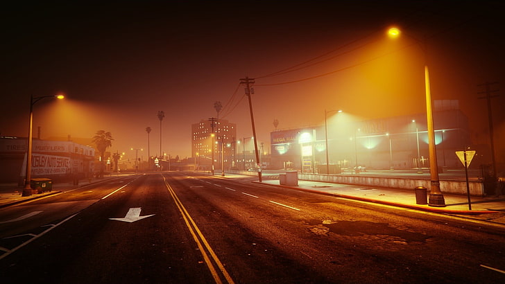 Asphaltstraße, Grand Theft Auto V, Videospiele, HD-Hintergrundbild