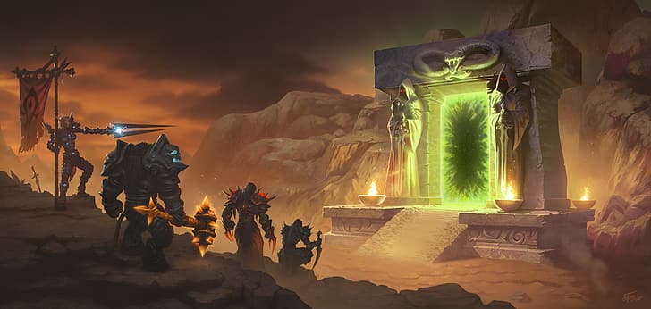 World of Warcraft, World of Warcraft: Classic, Dark Portal, World of Warcraft: The Burning Crusade, Alliance, horde, HD wallpaper