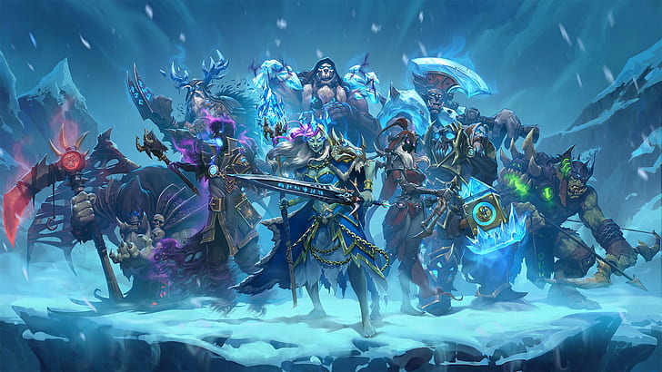 Hearthstone, Knights of the frozen throne, PC gaming, video games, fantasy girl, sword, HD wallpaper