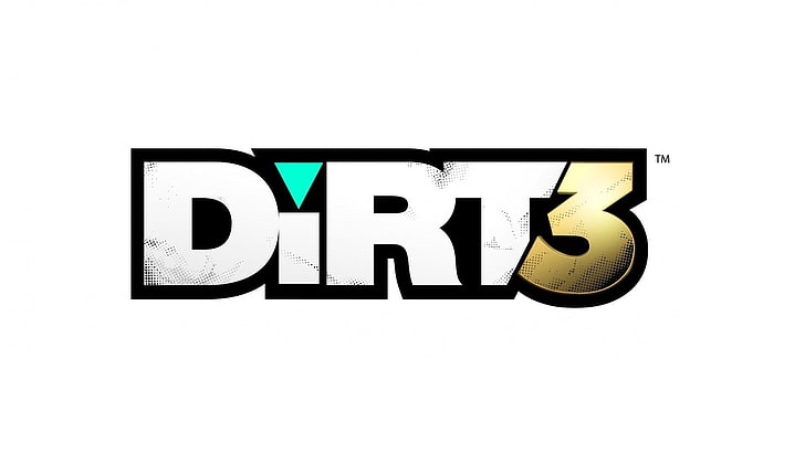 Логотип Dirt 3, грязь 3, название, игра, шрифт, раса, HD обои