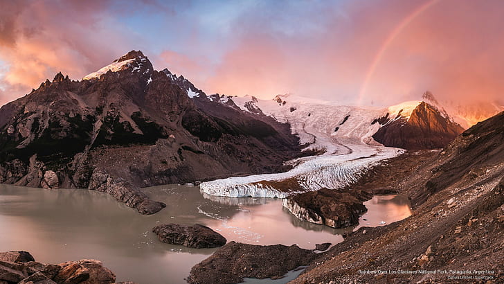 Rainbow Over Los Glaciares National Park, 파타고니아, 아르헨티나, 국립 공원, HD 배경 화면