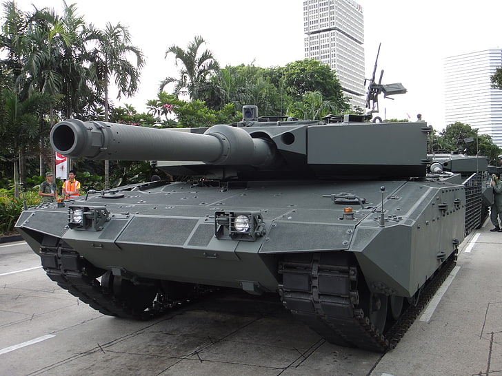 corazzata grigia, carro armato, Leopard 2, militare, veicolo, Sfondo HD