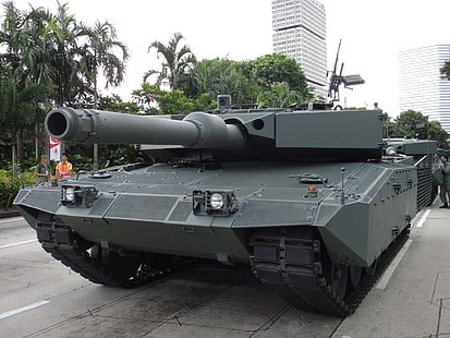 acorazado gris, tanque, Leopard 2, militar, vehículo, Fondo de pantalla HD HD wallpaper