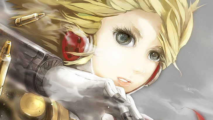 Persona series, Aigis, Persona 3, video games, ammunition, face, anime girls, anime, HD wallpaper