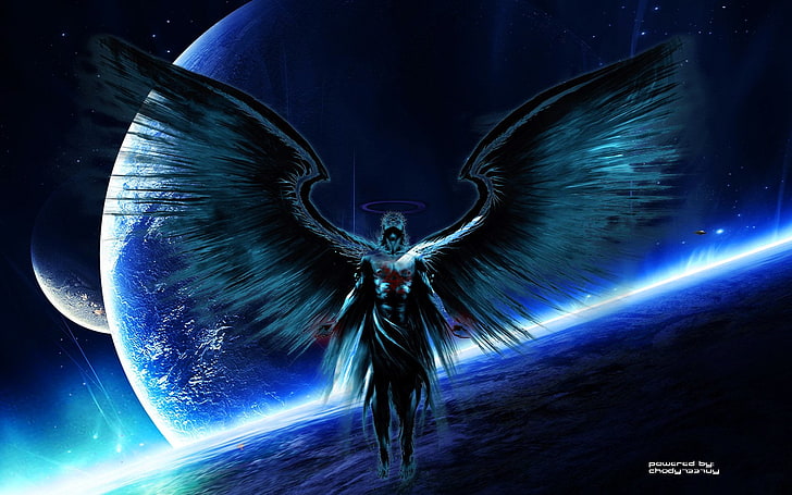 angel anime illustration, Dark, Angel, HD wallpaper