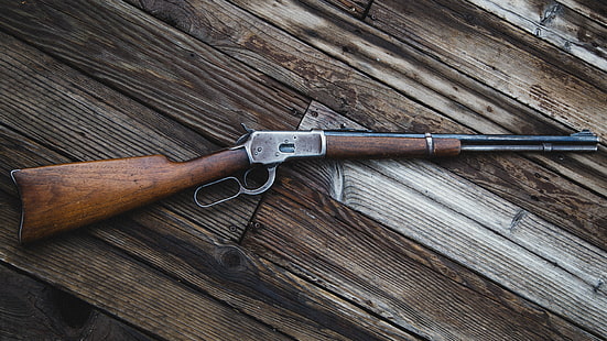 svart upprepande gevär, vapen, gevär, Winchester, modell 92, HD tapet HD wallpaper