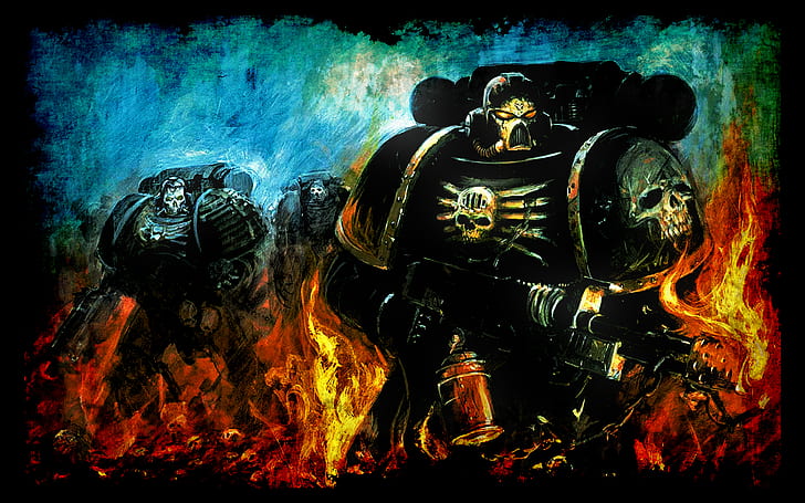 Warhammer 40K Space Marines Colorful HD, видеоигры, космос, красочные, warhammer, морские пехотинцы, 40k, HD обои