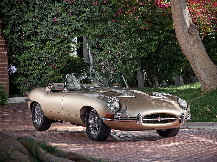 1968 Jaguar E-type, sports, cabriolet, vintage, classic, e-type, etype, antique, 1968, jaguar, cars, HD tapet