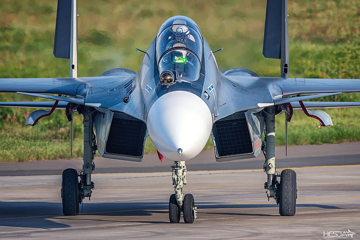Myśliwiec, Pilot, Suchoj, MAX, Su-30 SM, Podwozie, Kokpit, Wideokonferencja Rosja, ILS, RL, HESJA Air-Art Photography, Tapety HD