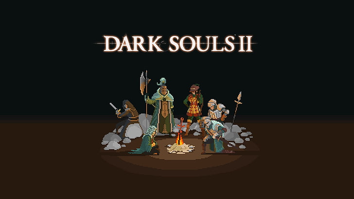Dark Souls 2 digital wallpaper, video games, Dark Souls, pixel art, Dark Souls II, HD wallpaper