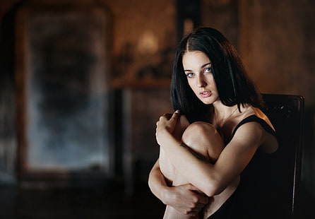 Alla Berger, Frauen, Model, Portrait, sitzend, Stuhl, HD-Hintergrundbild HD wallpaper