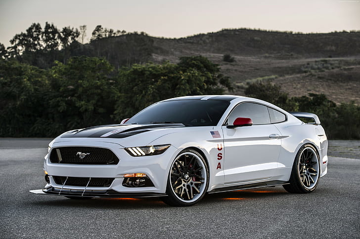 sport cars, Ford Mustang Apollo Edition, white, mustang, HD wallpaper