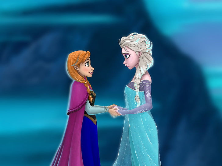 FROZEN 2013 Film HD Duvar Kağıdı 02, Disney Dondurulmuş Anna ve Kraliçe Elsa illüstrasyon, HD masaüstü duvar kağıdı