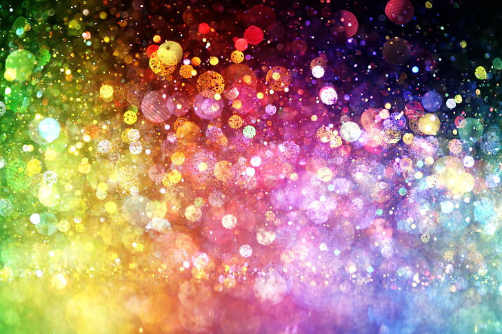 Ilustración multicolor, luces, fondo, color, colorido, abstracto, arco iris, bokeh, Fondo de pantalla HD