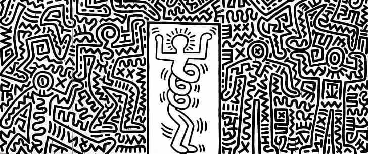 Keith Haring, acrylique, pop art, coton, tissu, dessin, Fond d'écran HD