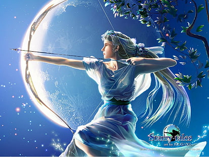 Kunst, Artemis, Fantasie, Göttin, Kagaya, Mythologie, Yutaka, HD-Hintergrundbild HD wallpaper
