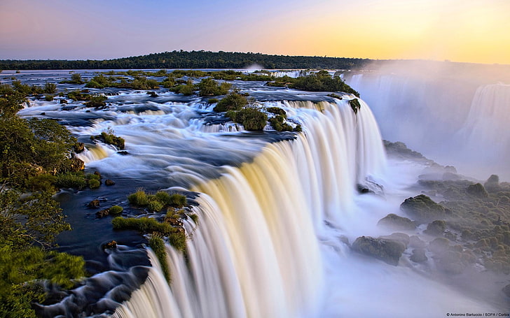 Wodospad Niagara, Kanada, Iguazu, Argentyna, wodospad, przyroda, woda, Argentyna, długi czas naświetlania, Tapety HD