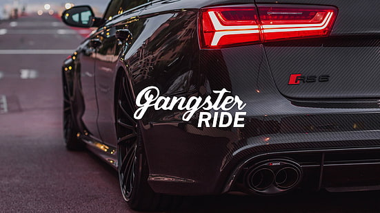 черный Gangster Ride автомобиль, дым, курение, полиция, lowrider, BMX, маска, противогазы, BMW, автомобиль, гангстеры, гангстер, красочный, YouTube, Audi RS6 Avant, HD обои HD wallpaper