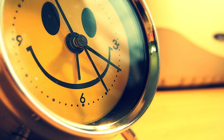 jam emoji, wajah bahagia, alarm, Lainnya, Wallpaper HD