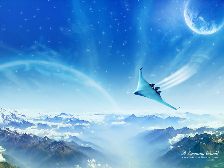 Dreamy Jet World, world, dreamy, HD wallpaper