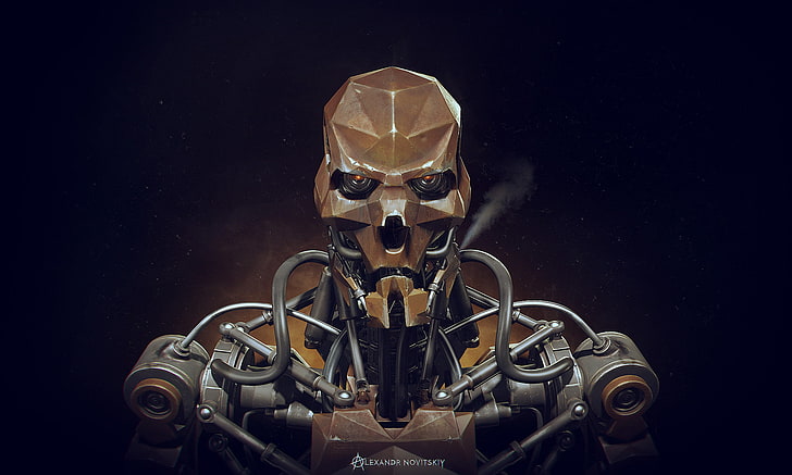 Alexandr Novitskiy, 3D, render, Terminator, maszyna, endoskeleton, stary, Tapety HD