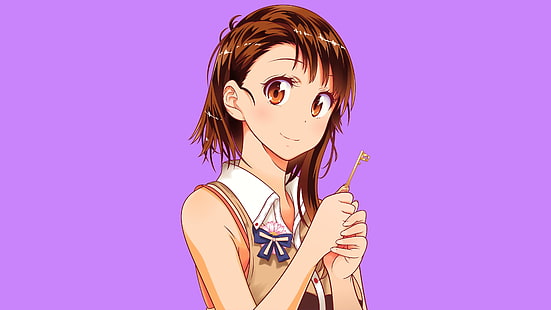 갈색 머리의 여성 애니메이션 캐릭터 벽지, 애니메이션, 애니메이션 소녀들, Nisekoi, Onodera Kosaki, HD 배경 화면 HD wallpaper