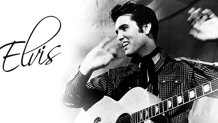 Elvis Presley Acoustic HD, acoustic, concert, elvis presley, guitar, happy, HD wallpaper