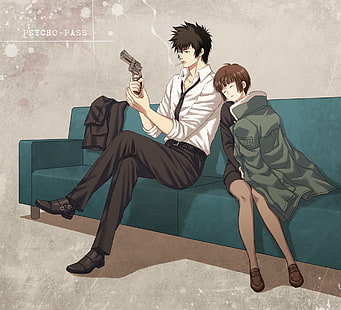 Psycho-Pass, Tsunemori Akane, Kougami Shinya, HD-Hintergrundbild HD wallpaper