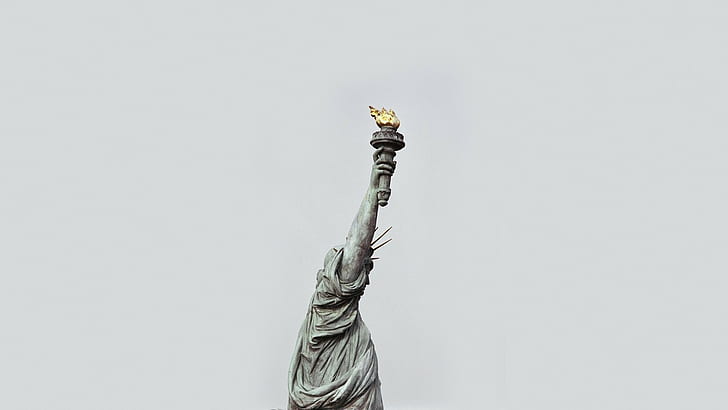 град, градски, Статуя на свободата, статуя, Ню Йорк, HD тапет