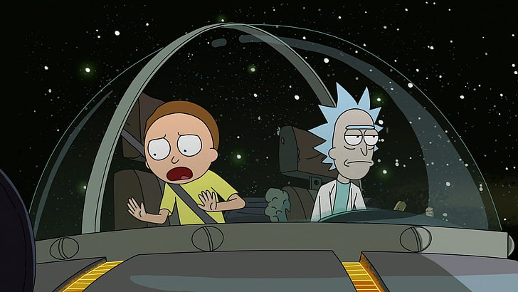 Rick and Morty, Nuoto per adulti, cartone animato, Rick Sanchez, Morty Smith, Sfondo HD