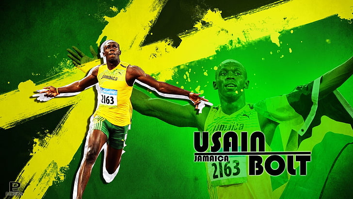 Usain Bolt, Usain Bolt, running, HD wallpaper