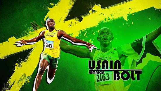 Usain Bolt, Usain Bolt, rennend, HD-Hintergrundbild HD wallpaper