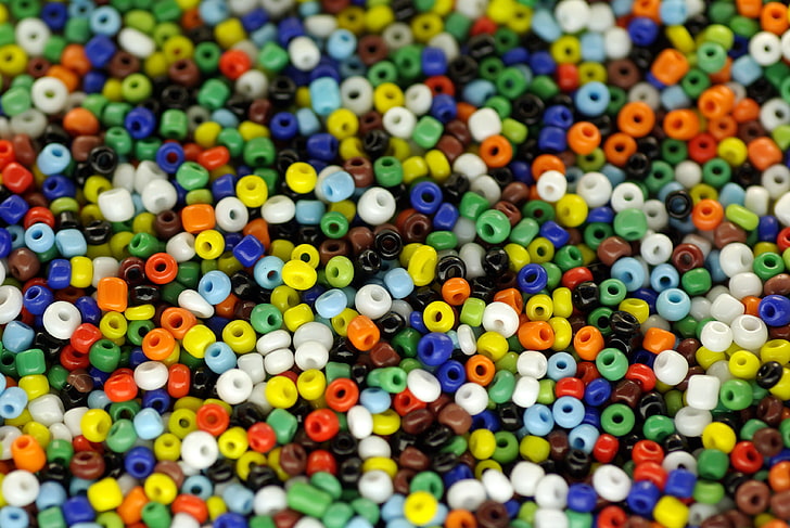 assorted-color bead lot, beads, colorful, lots, HD wallpaper