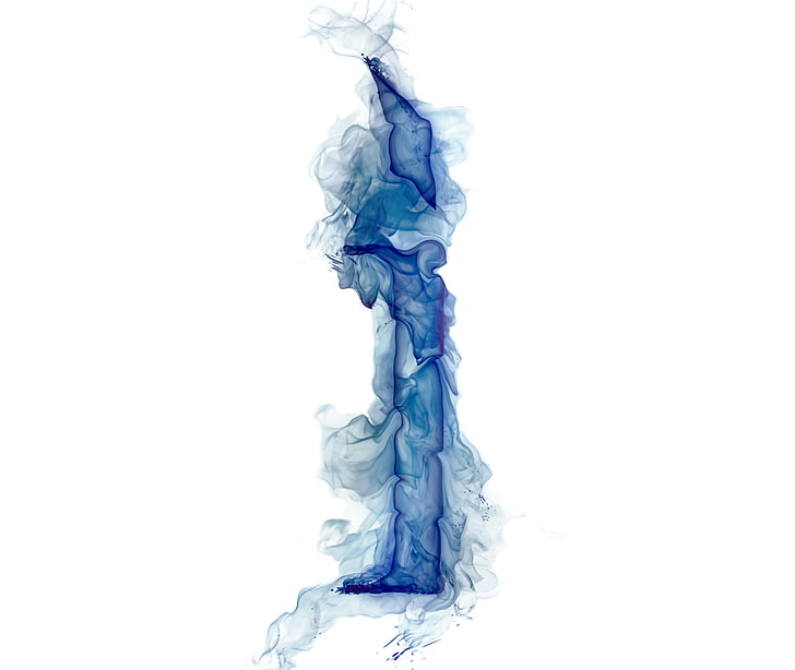 illustration abstraite bleue, fumée, gaz, lettre, Litera, Fond d'écran HD