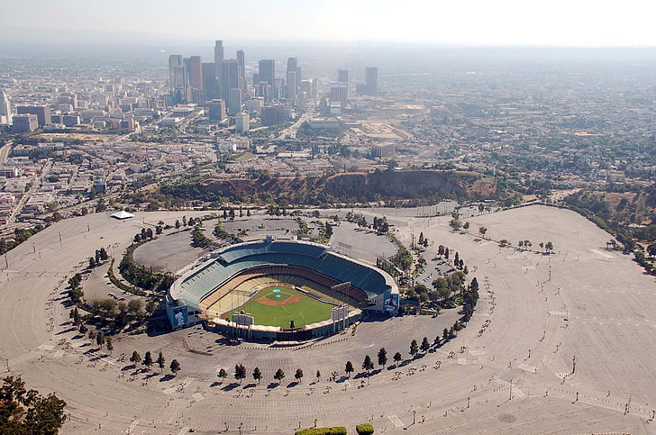 бейсбольный стадион, бейсбол, лос-анджелес, лос-анджелес доджерс, стадион, бейсбол высшей лиги, HD обои