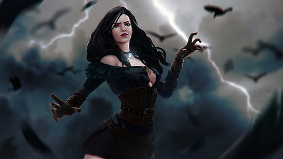 Mujer con vestido marrón ilustración, Yennefer de Vengerberg, The Witcher 3: Wild Hunt, The Witcher, personas, Fondo de pantalla HD HD wallpaper