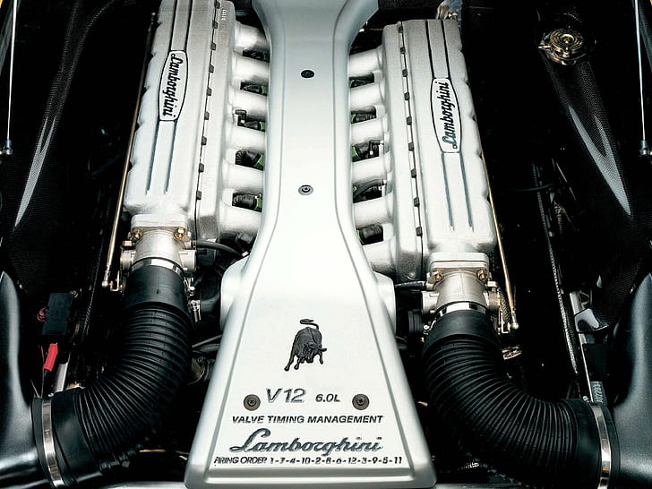 Lamborghini Engine V-12 HD, автомобили, lamborghini, двигатель, v, 12, HD обои