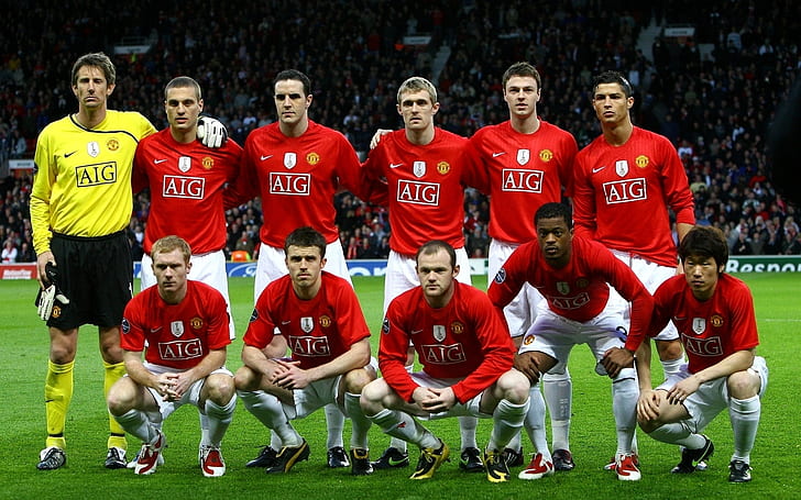 Manchester United Team, sport, players, man, male, poster, HD wallpaper
