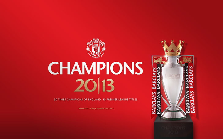 Fond d'écran du champion de Manchester United 2012-13, affiche du trophée des Champions 2013, Fond d'écran HD