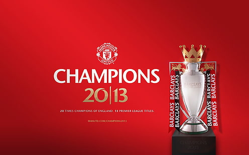 Sfondo del campione del Manchester United 2012-13, poster del trofeo Champions 2013, Sfondo HD HD wallpaper
