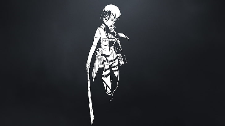 Shingeki no Kyojin, Mikasa Ackerman, аниме момичета, HD тапет