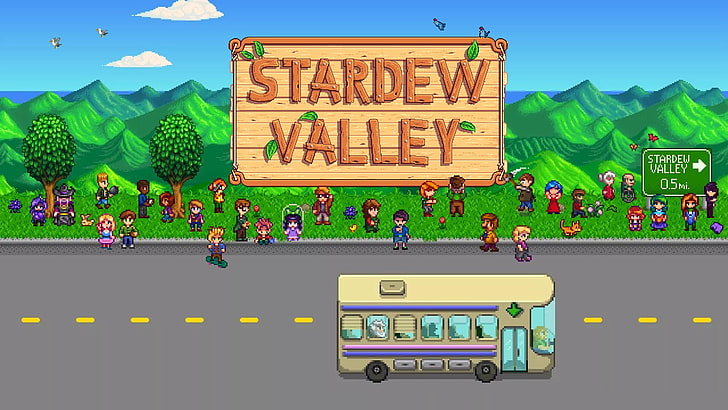 Videospiel, Stardew Valley, Alex (Stardew Valley), Clint (Stardew Valley), Maru (Stardew Valley), Robin (Stardew Valley), Sam (Stardew Valley), Sebastian (Stardew Valley), HD-Hintergrundbild