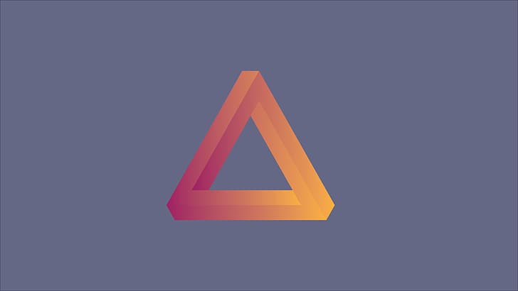 trójkąt, trójkąt Penrose'a, 4K, minimalizm, sztuka cyfrowa, Tapety HD
