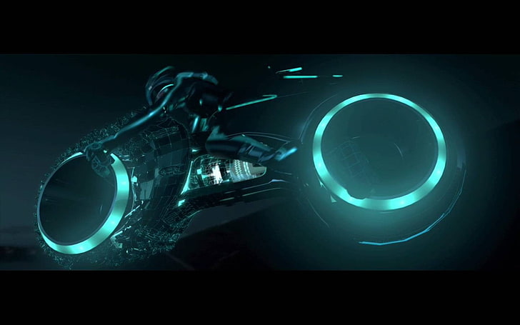 Screenshot del film Tron, Tron: Legacy, Light Cycle, film, Sfondo HD